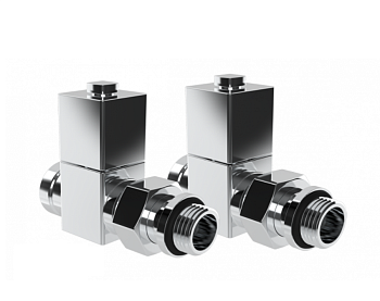 Набор дизайн-вентилей Cube прямой (хром) 1/2